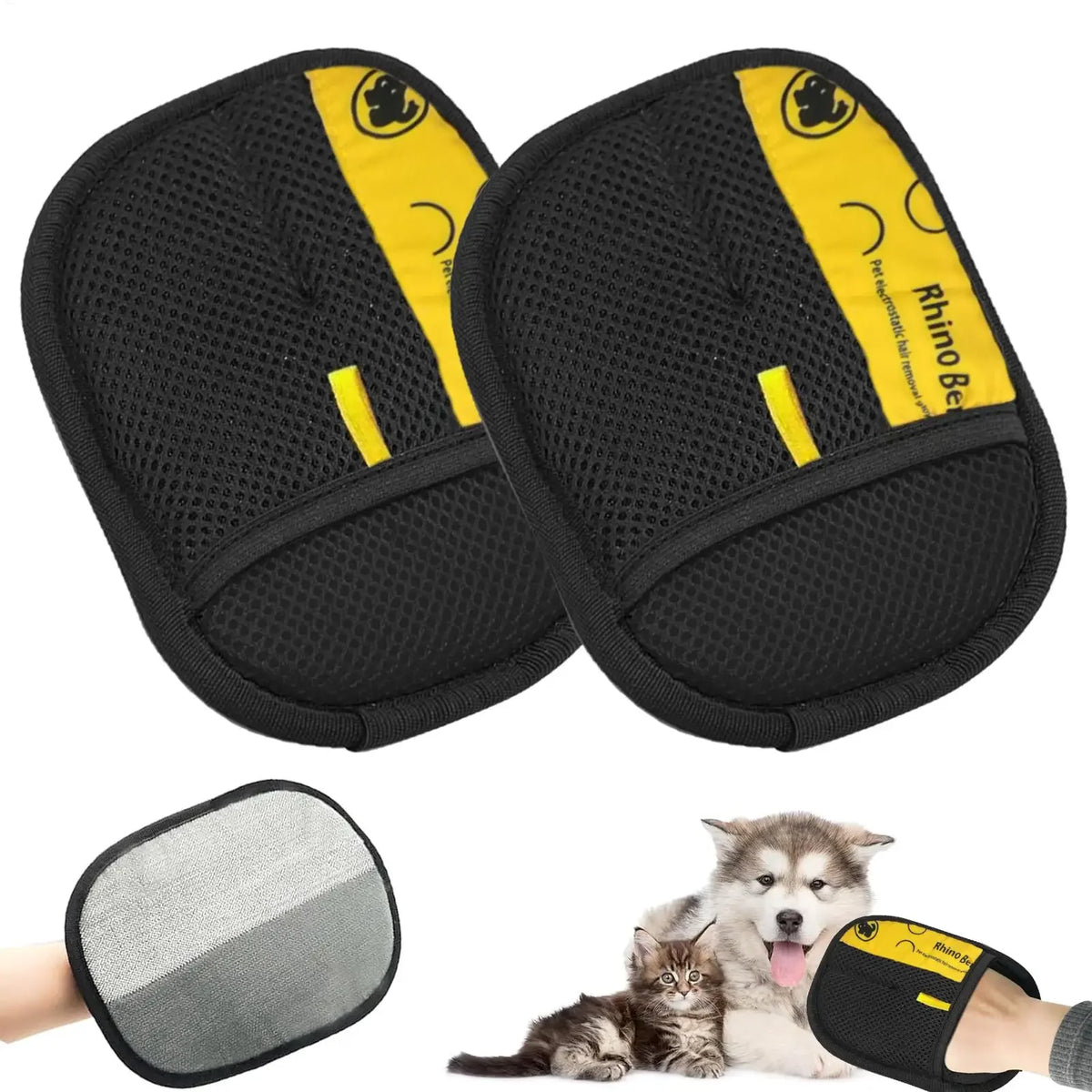 Cat Grooming Gloves Electrostatic Pet Hair Removal Brush for Cleaning Sofa Carpet Clothes Double-sided Pet Hair Remover