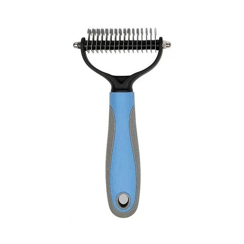 Stainless Steel Double Sided Pet Deshedding Brush Dog Grooming Comb Efficient Shedding Dematting Essential Grooming Tool for Pet