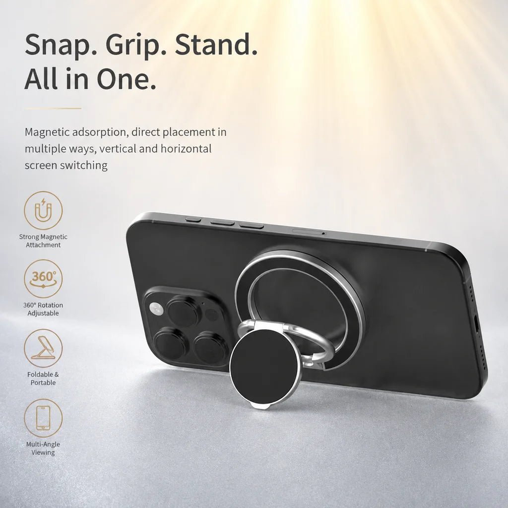 Fidget Spinner Magnetic Phone Stand for Subway Commute, Strong Magnet 360 Rotation Foldable Holder