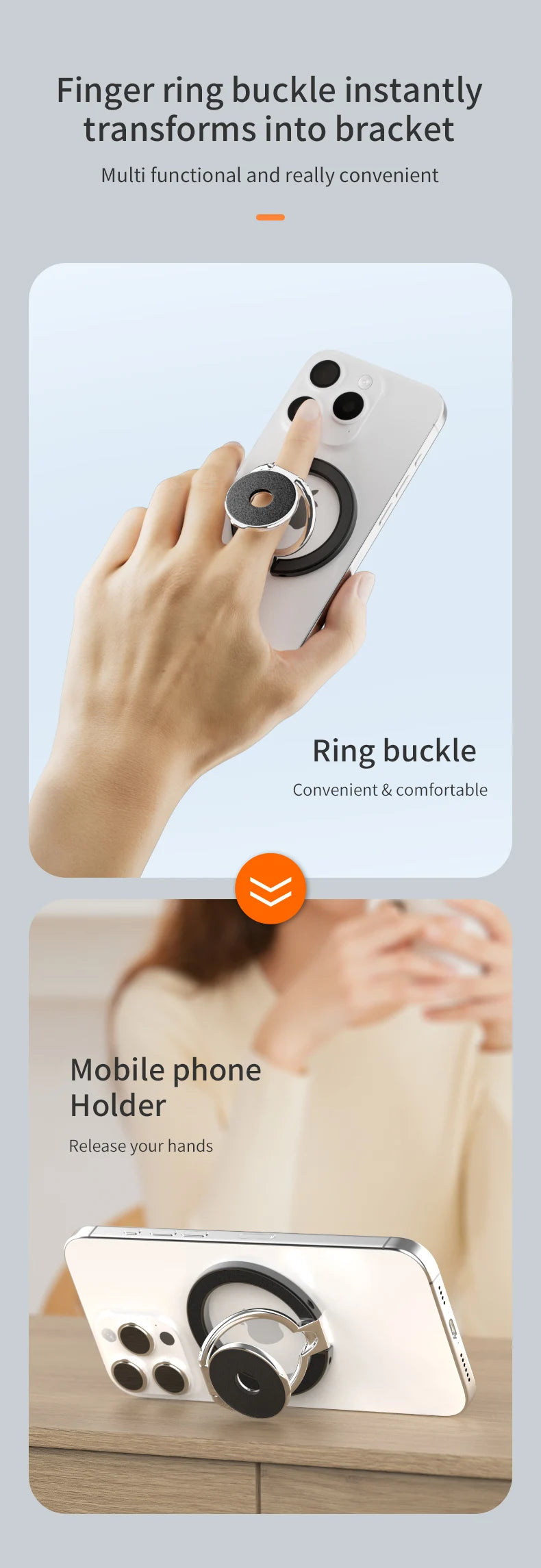 Fidget Spinner Magnetic Phone Stand for Subway Commute, Strong Magnet 360 Rotation Foldable Holder