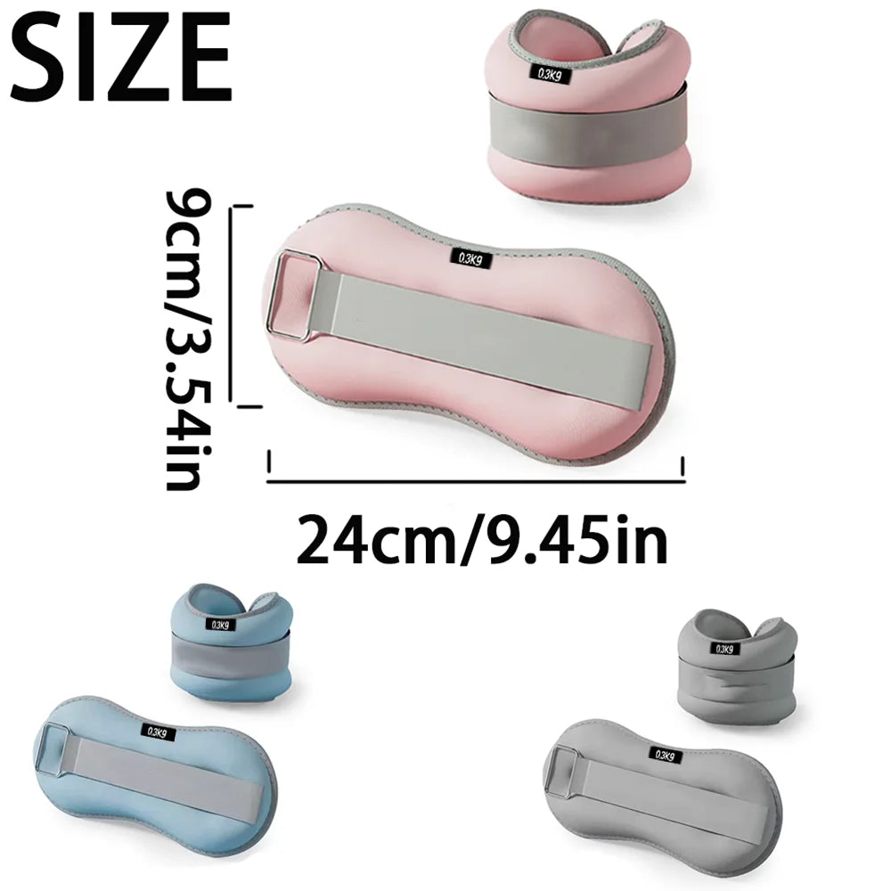 2PCS Weight-bearing Ankle Brace Wristband Adjustable Wrist Ankle Weights Yoga Gym Running Exercise Weights Fitness Equipment