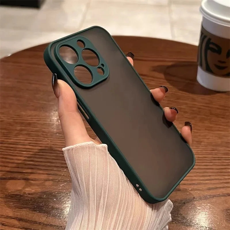 Luxury Matte Silicone Shockproof Phone Case For IPhone 17 16 15 14 Pro Max Air 13 12 11 Plus Bumper Transparent Soft Cover Funda