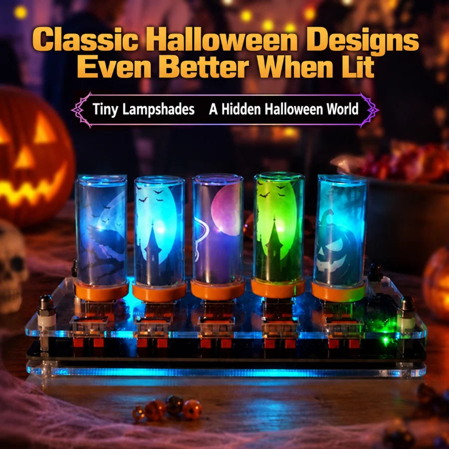 Halloween USB LED Glass Light Witch Pumpkin Skull Touch Control Dimmable Laptop Festival Toy Decoration Atmosphere Night Light