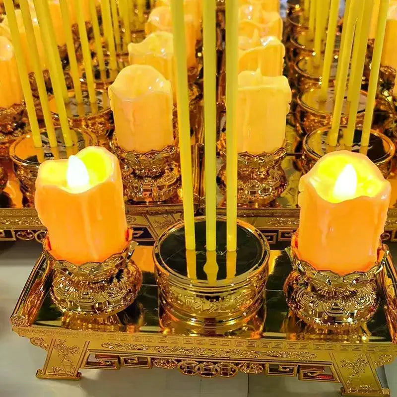 LED Candle Lights, Prayer Candles For Temples And Halls, Smokeless Swinging Wick Simulation Candles