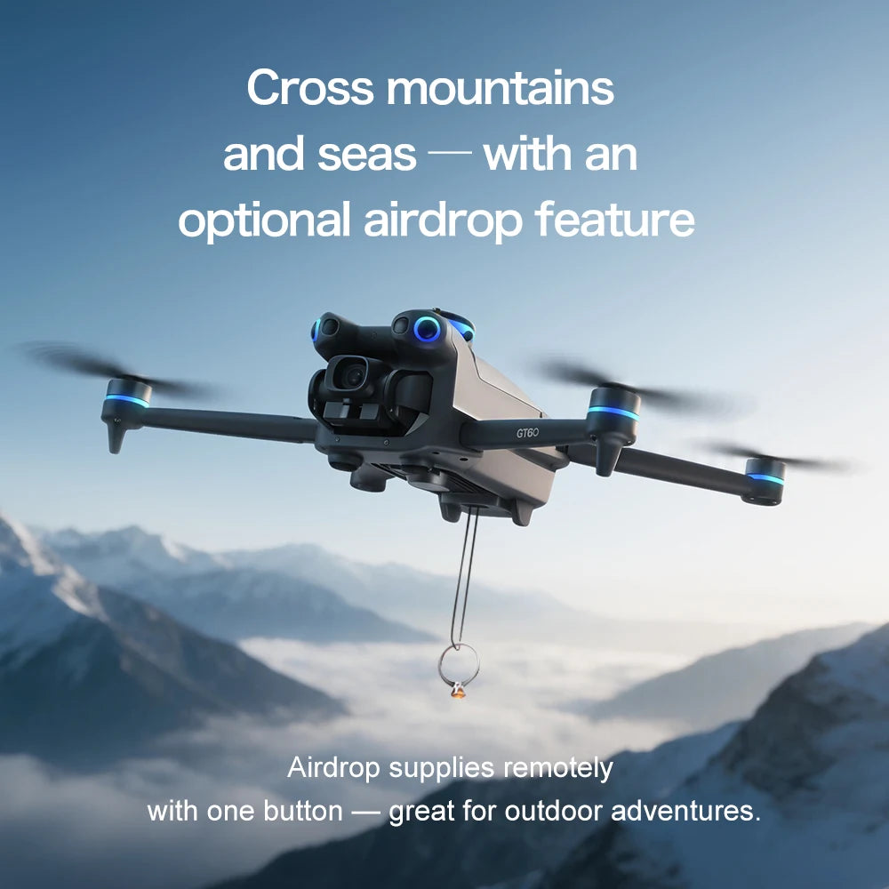 Original GT60 Foldable GPS Drone Screen Remote Brushless Dual 4K/8K Camera Obstacle Avoidance Airdrop RC Quadcopter For Adults