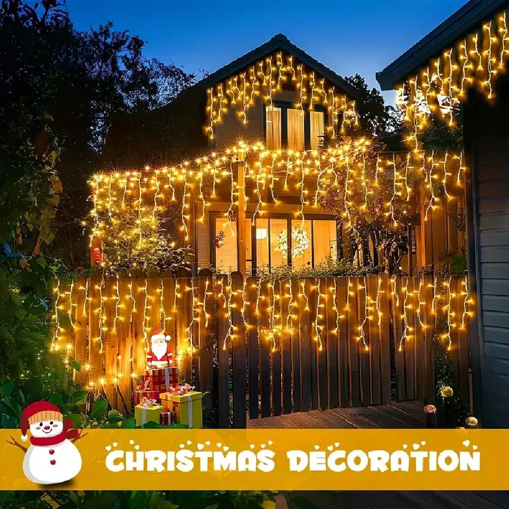 Outdoor Christmas Light Solar LED Icicle String Lights 3.5M 96Leds/7M 162Leds/13M 216Leds IP65 Solar Fairy Lights for Halloween