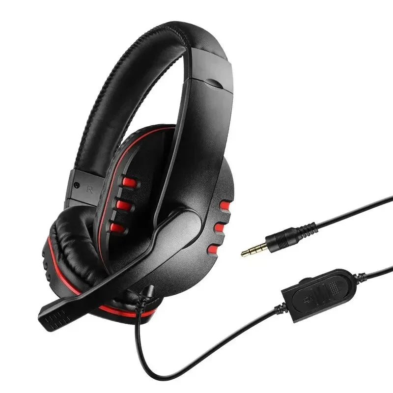 Wired Gaming Headset With Light Adjustable Microphone Stereo Surround Sound Soft Ear Cushion For PC Laptop Phone Game Headphone