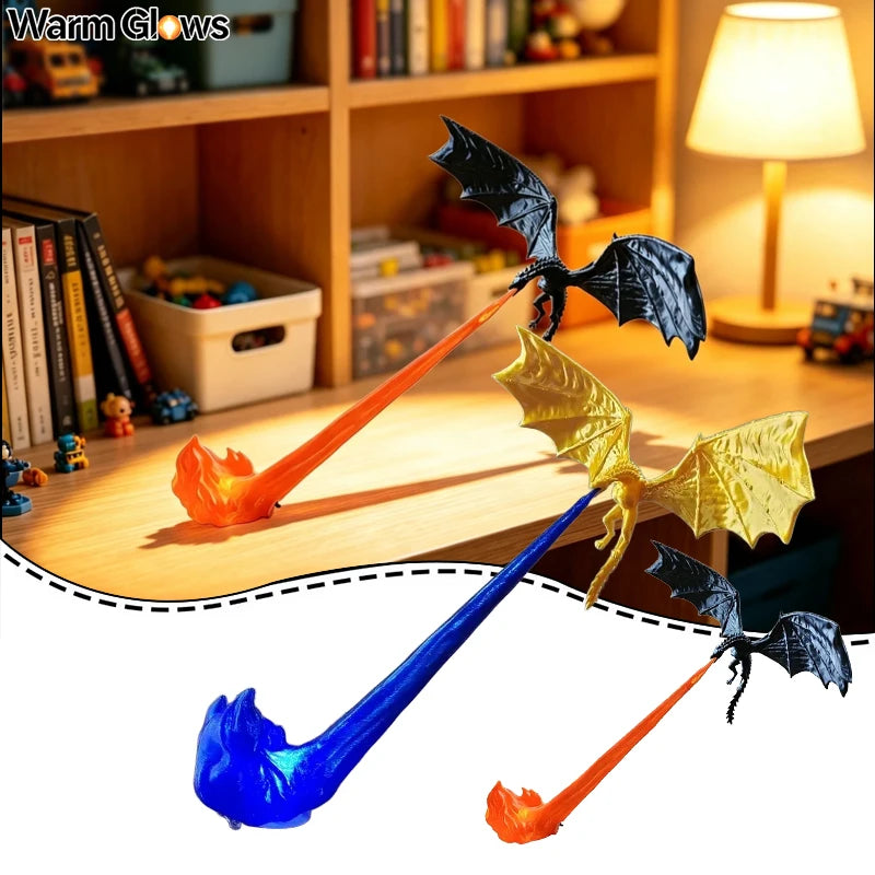 Fire Breathing Dragon Bookshelf Nook Light 3d Printed Flying Dragon Shelf Decor Lover Gift For Halloween Indoor Table Display