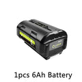 6.0Ah Li-Ion Rechargeable Battery for 40V Ryobi For RY40502 RY40200 40V Cordless Power Tools Battery OP4050 OP4026 OP40401