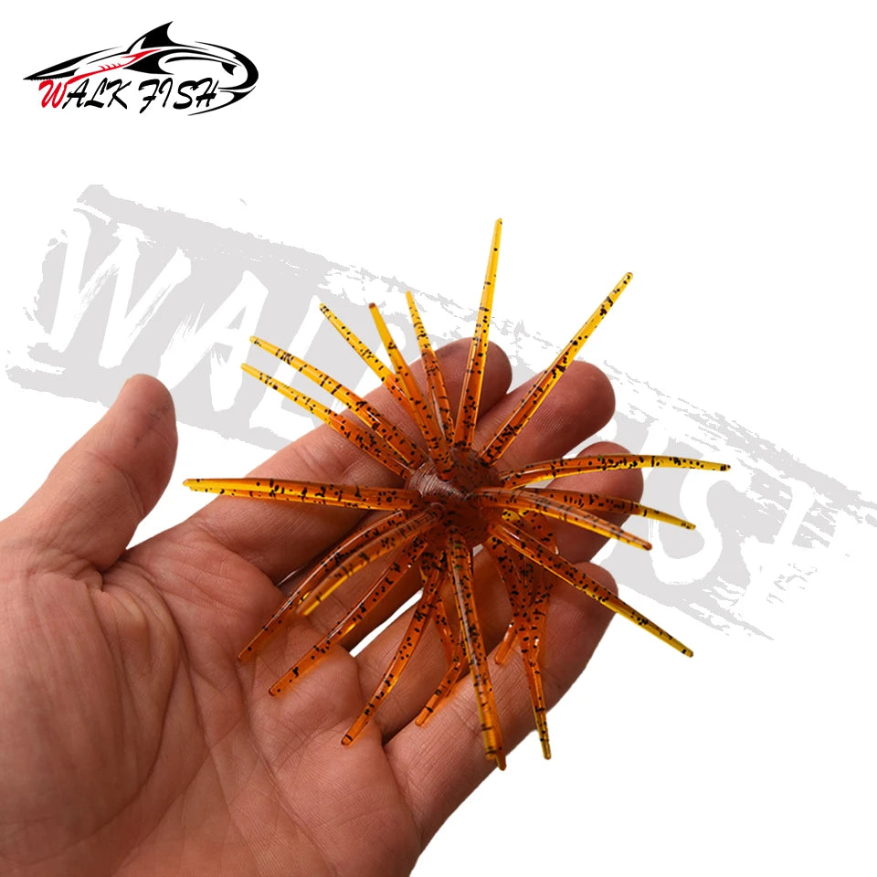 WALK FISH 3Pcs 10cm 9g TPE Sea Urchin Soft Bait Silicone Fishing Lures for Bream Mandarin Tilapia Trout Sea Bass