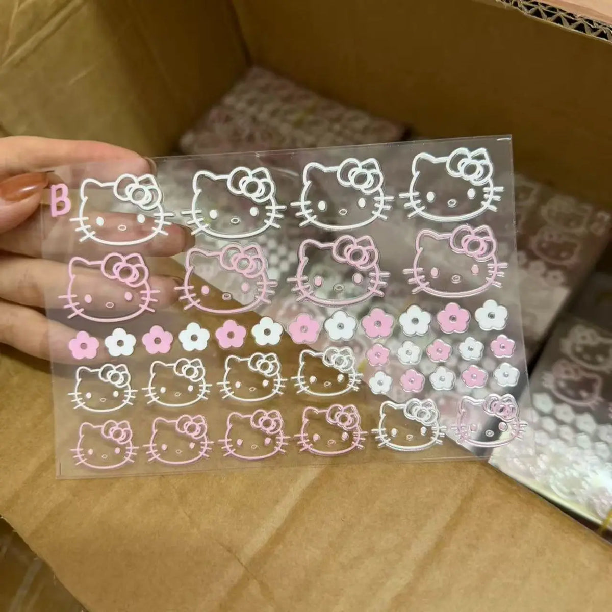 Line hallo kitty sticker waterproof and scratch-resistant water cup phone case headphone decoration crystal sticker