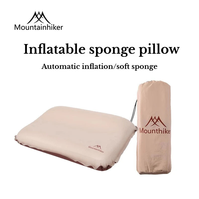 MOUNTAINHIKER Camping Pillow Portable Self Inflating Sleeping Pillow Ultralight Sponge Compact Pillow Outdoor Travel Neck Pillow