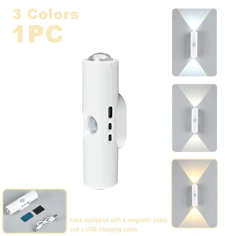Motion Sensor Night Light RGB Gradient Wall Lamp Type-C Charging Wireless Magnetic Mounting Home Decoration Night Lamps