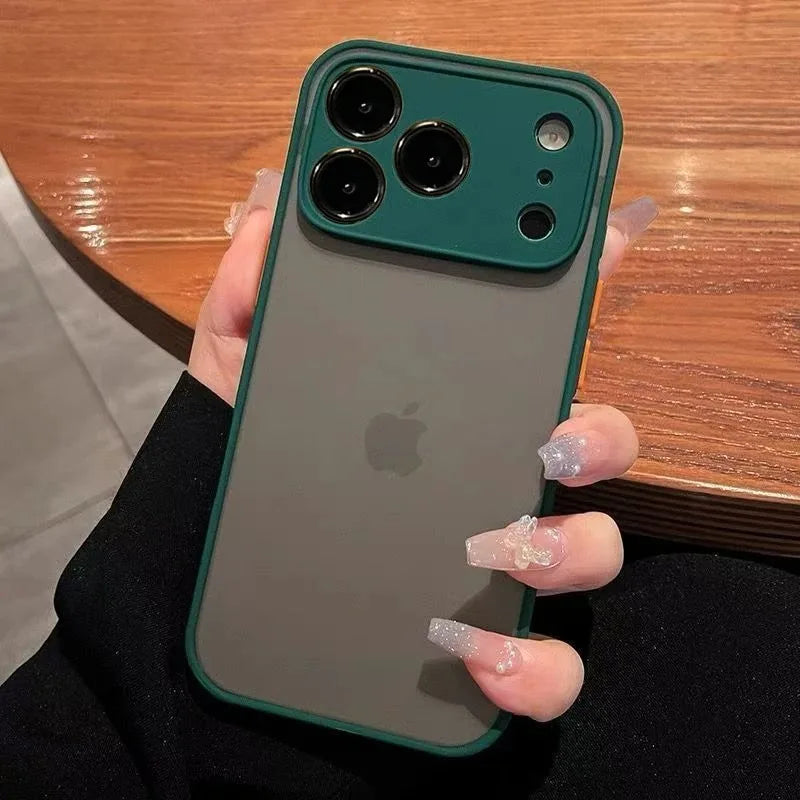 Luxury Matte Silicone Shockproof Phone Case For IPhone 17 16 15 14 Pro Max Air 13 12 11 Plus Bumper Transparent Soft Cover Funda