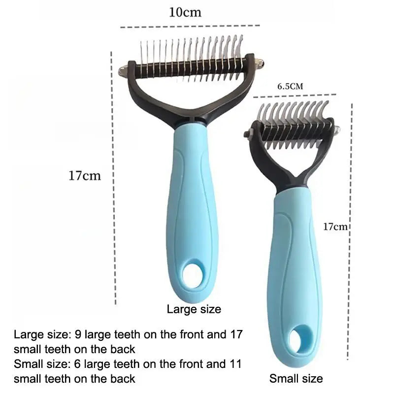Two sided Pet Deshedding Brush Professional Hair Remover Comb for Dog Cat Grooming Use