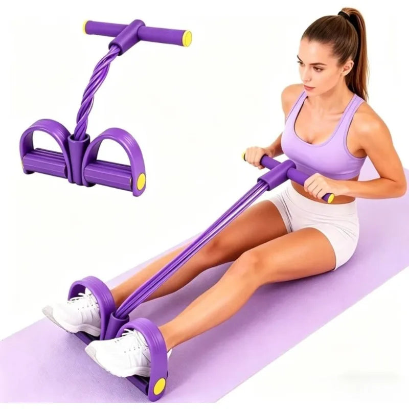 1 PCS Elastic Rope Yoga Pedal Tensioner Resistance Band, Used for Abdominal/Waist/Arm/Leg Stretching and Slimming Training
