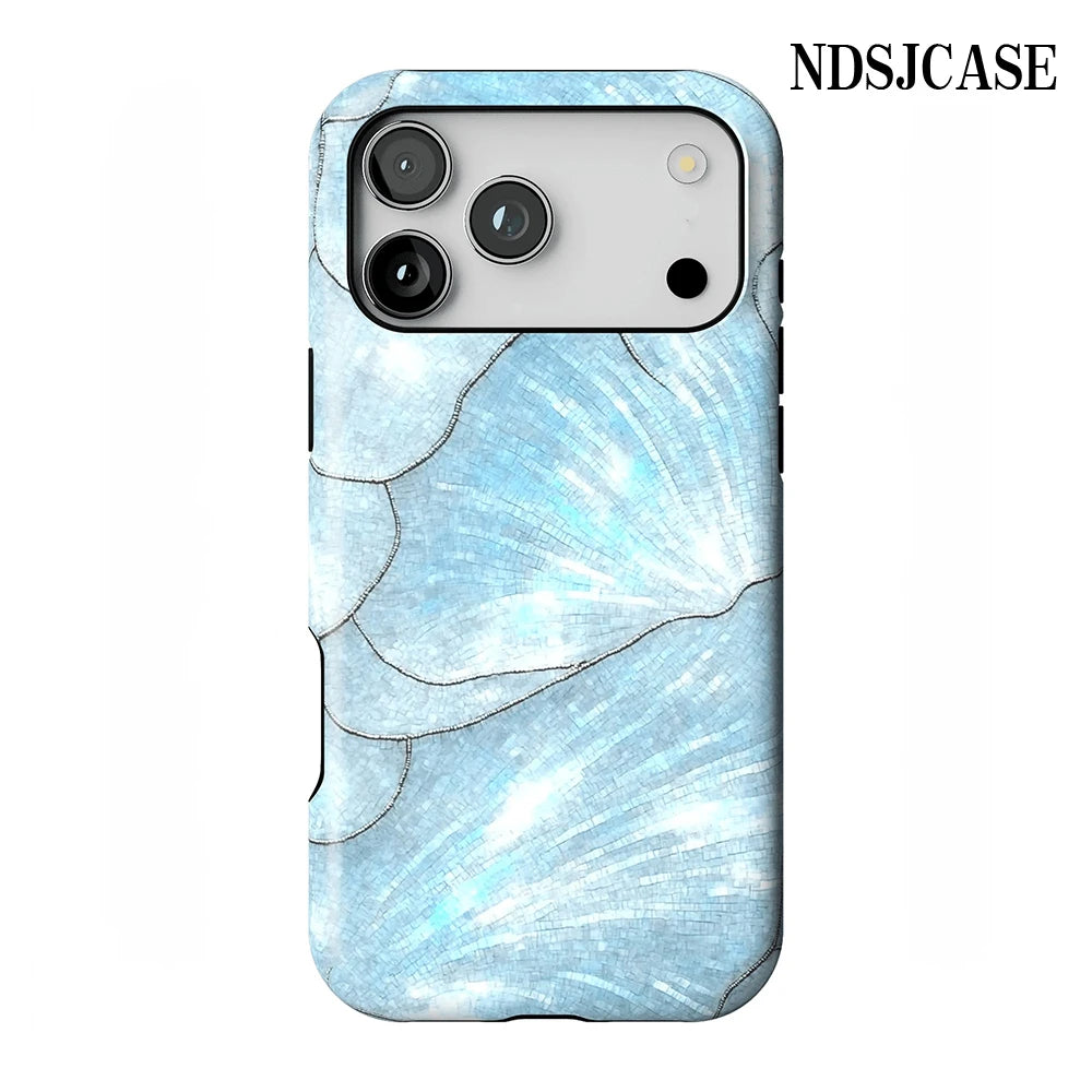 Phone Case for iPhone 17 16 15 14 13 12 11 X XS XR XSMAX 7 8 Air Pro Max Plus Luxury Double-layer Back Cover Icy Bloom