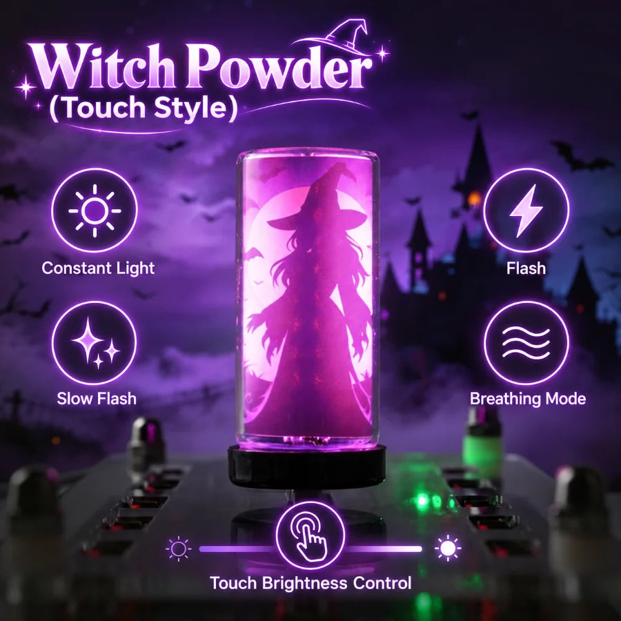 Halloween USB LED Glass Light Witch Pumpkin Skull Touch Control Dimmable Laptop Festival Toy Decoration Atmosphere Night Light