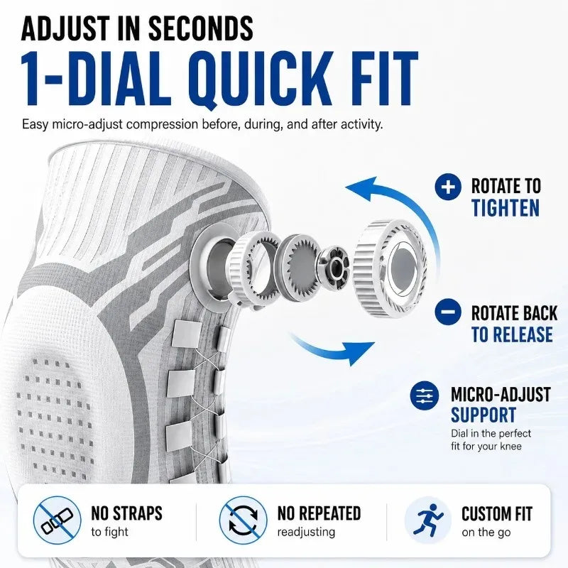 Smart Knob Knee Brace with Patella Gel Pad Lateral Stabilizer Compression Support for Joint Pain Relief Home Gym Wear Single