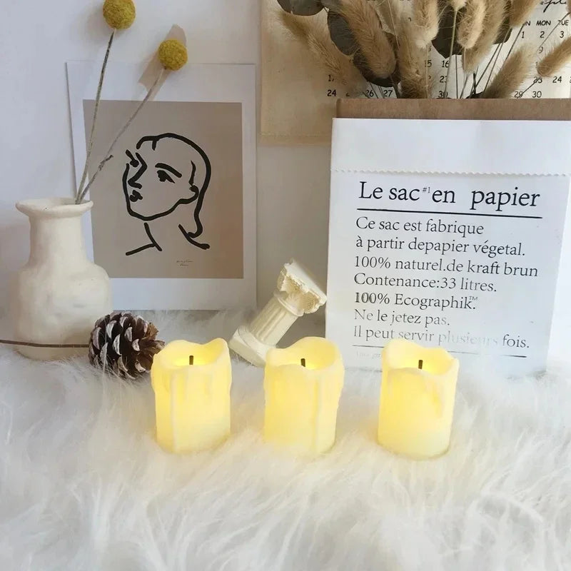Candle LED Flameless Battery Night Light with Realistic Flames Christmas Holiday Wedding Home Decor Flameless Night Lamp