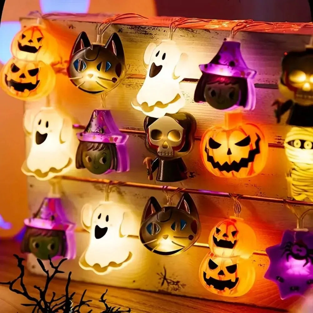 1PC 1.5M10LED Halloween Battery Box Light String, Excluding Battery, Halloween Decoration, Used for Holiday, Party Decoration