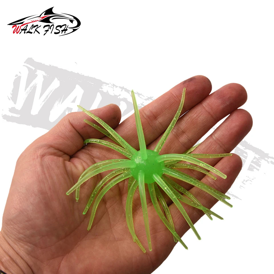 WALK FISH 3Pcs 10cm 9g TPE Sea Urchin Soft Bait Silicone Fishing Lures for Bream Mandarin Tilapia Trout Sea Bass