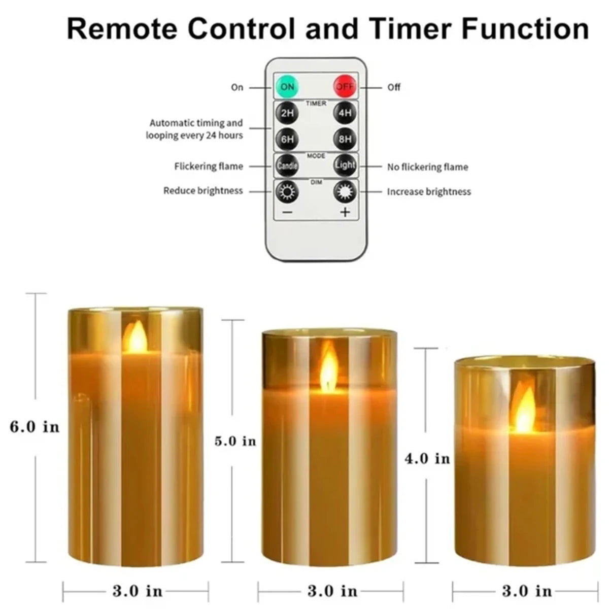 LED Lights for Home Electronic Candle LED Candle Decoration Glass Candle Full Set Remote Control Timer for Christmas Wedding
