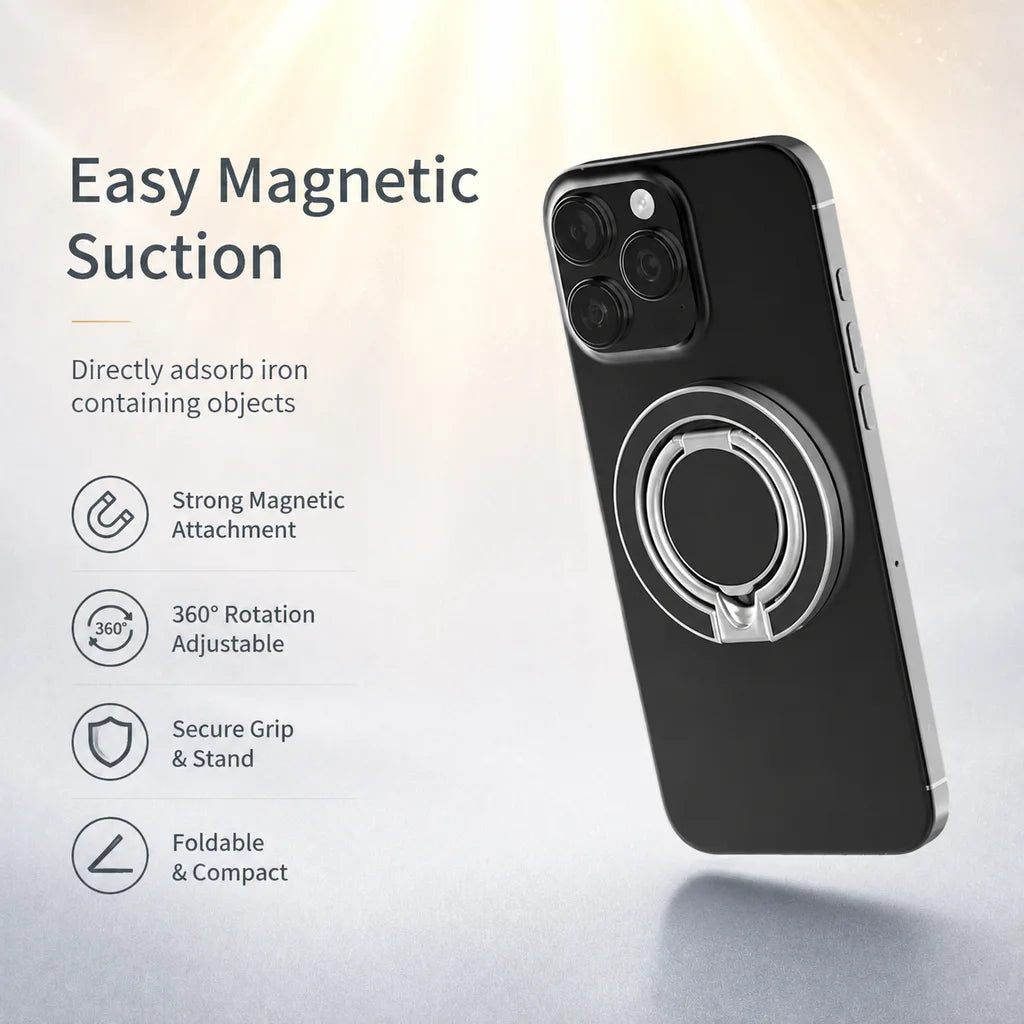 Fidget Spinner Magnetic Phone Stand for Subway Commute, Strong Magnet 360 Rotation Foldable Holder