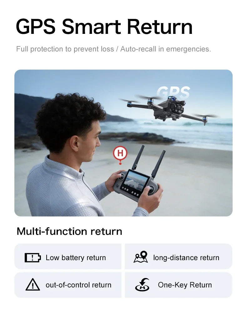 Original GT60 Foldable GPS Drone Screen Remote Brushless Dual 4K/8K Camera Obstacle Avoidance Airdrop RC Quadcopter For Adults