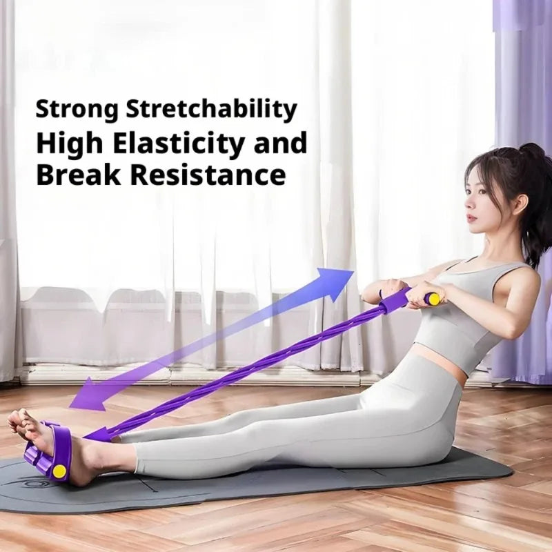 1 PCS Elastic Rope Yoga Pedal Tensioner Resistance Band, Used for Abdominal/Waist/Arm/Leg Stretching and Slimming Training