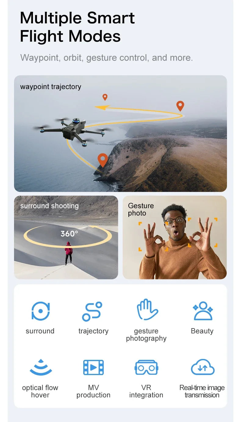 Original GT60 Foldable GPS Drone Screen Remote Brushless Dual 4K/8K Camera Obstacle Avoidance Airdrop RC Quadcopter For Adults