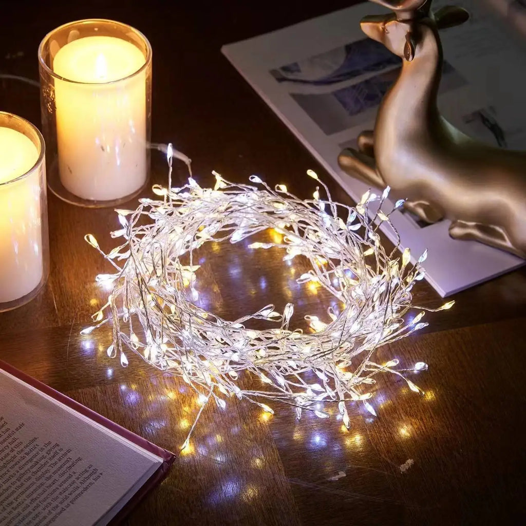 LED Firecracker String Lights USB Power Remote Control Halloween Garland Fairy Lights for Wedding Party Christmas Decoration
