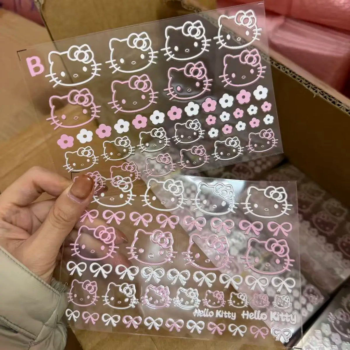 Line hallo kitty sticker waterproof and scratch-resistant water cup phone case headphone decoration crystal sticker