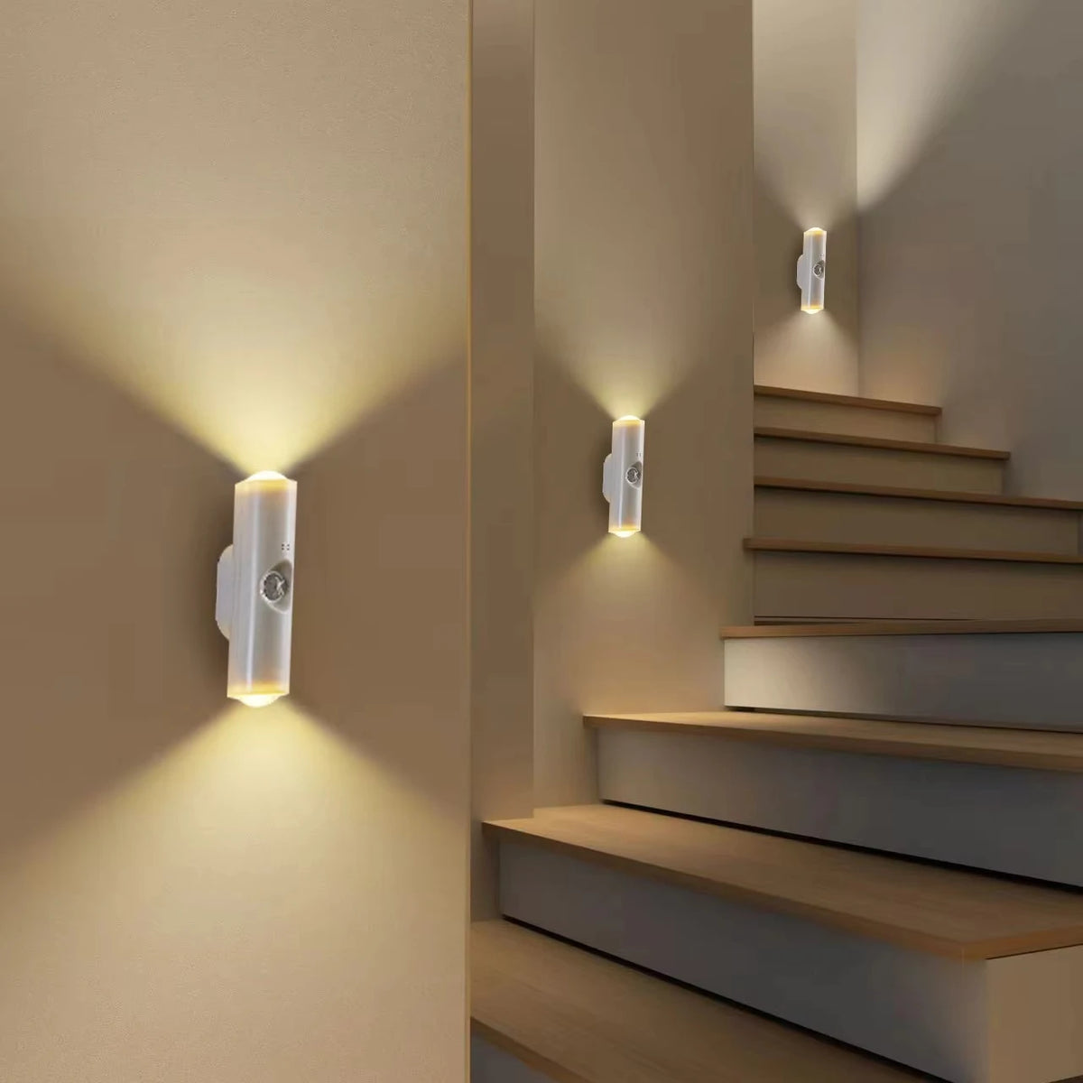 Motion Sensor Night Light RGB Gradient Wall Lamp Type-C Charging Wireless Magnetic Mounting Home Decoration Night Lamps