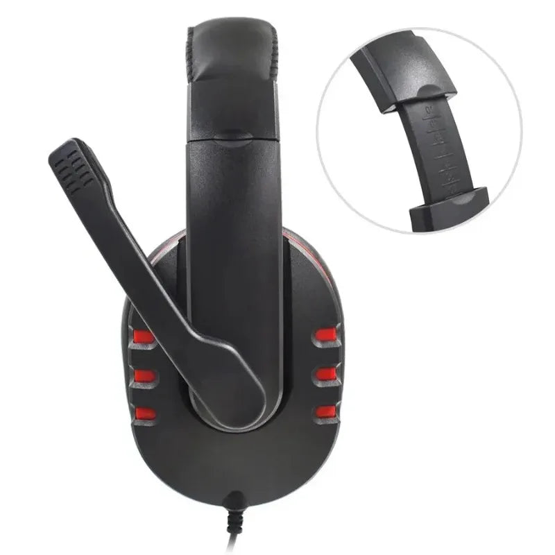 Wired Gaming Headset With Light Adjustable Microphone Stereo Surround Sound Soft Ear Cushion For PC Laptop Phone Game Headphone