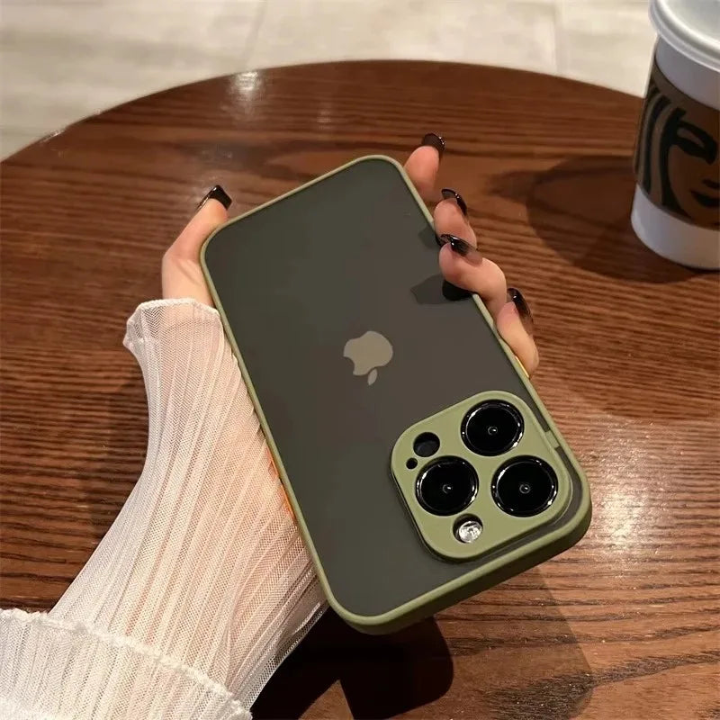 Luxury Matte Silicone Shockproof Phone Case For IPhone 17 16 15 14 Pro Max Air 13 12 11 Plus Bumper Transparent Soft Cover Funda