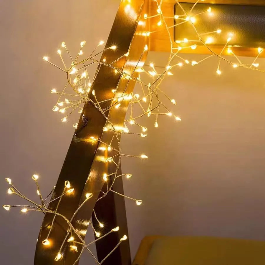 LED Firecracker String Lights USB Power Remote Control Halloween Garland Fairy Lights for Wedding Party Christmas Decoration