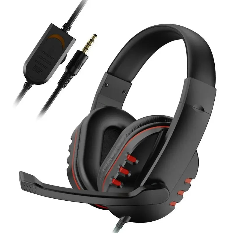 Wired Gaming Headset With Light Adjustable Microphone Stereo Surround Sound Soft Ear Cushion For PC Laptop Phone Game Headphone