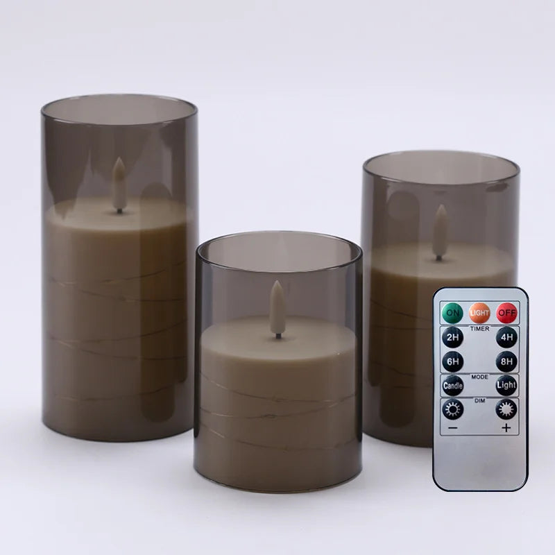 Decorative LED Candles with LED String Battery Powered Remote Control LED Candle Party Wedding Christmas Halloween Decoration