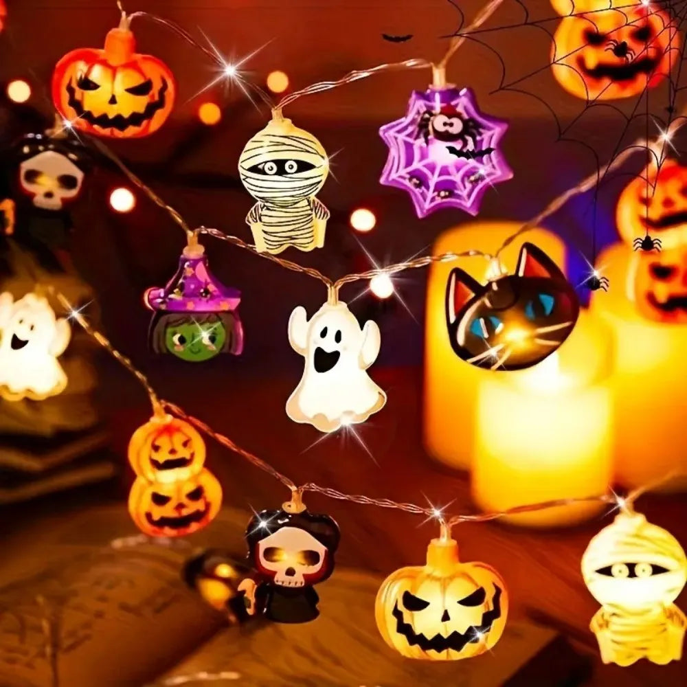 1PC 1.5M10LED Halloween Battery Box Light String, Excluding Battery, Halloween Decoration, Used for Holiday, Party Decoration
