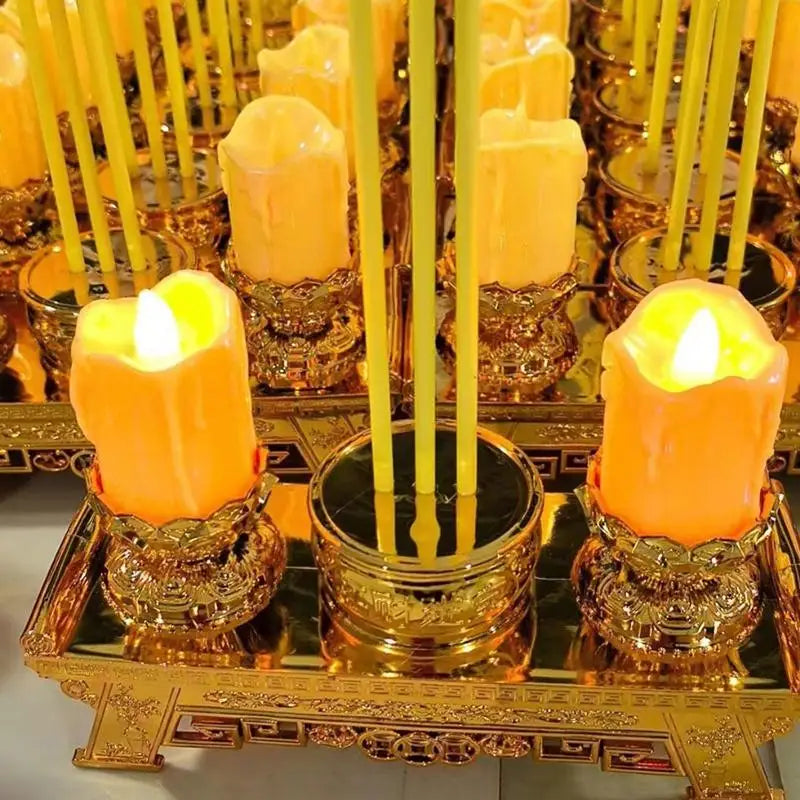 LED Candle Lights, Prayer Candles For Temples And Halls, Smokeless Swinging Wick Simulation Candles