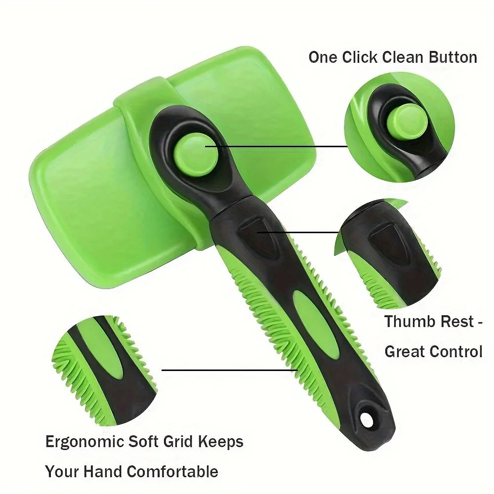 Pet Grooming Tool self cleaning Shedding Comb Pet Hair Removal Brush