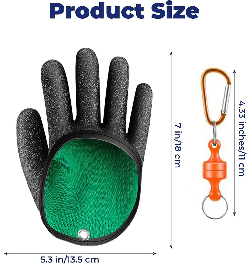 Fishing Gloves with Magnet Release, Professional Catch Fish Gloves for Handling,Catching,Cleaning,Fisherman Fishing Accessories