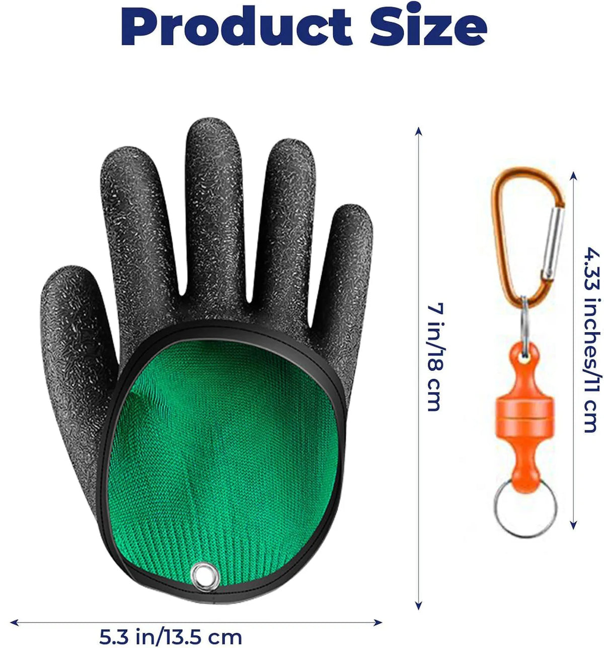 Fishing Gloves with Magnet Release, Professional Catch Fish Gloves for Handling,Catching,Cleaning,Fisherman Fishing Accessories