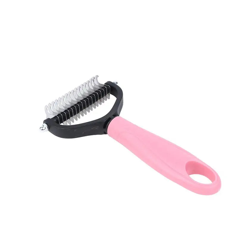 Two sided Pet Deshedding Brush Professional Hair Remover Comb for Dog Cat Grooming Use