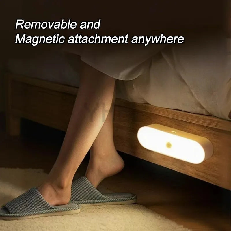 Wireless LED Motion Sensor Night Light, USB Rechargeable Magnetic Lamp for Closet Kitchen Aisle Wardrobe