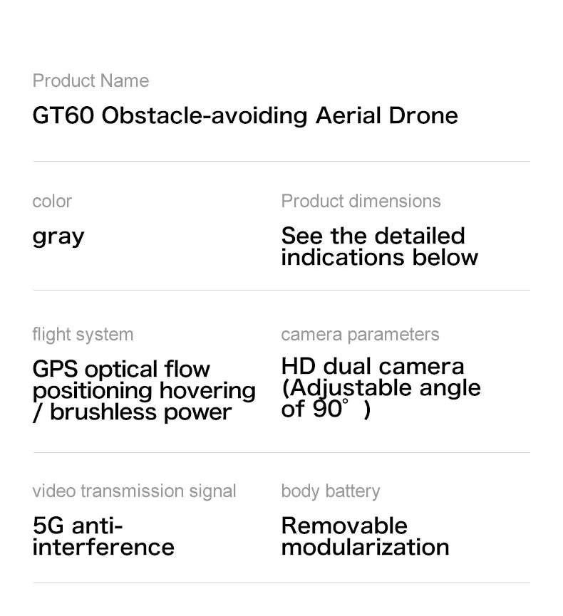 Original GT60 Foldable GPS Drone Screen Remote Brushless Dual 4K/8K Camera Obstacle Avoidance Airdrop RC Quadcopter For Adults