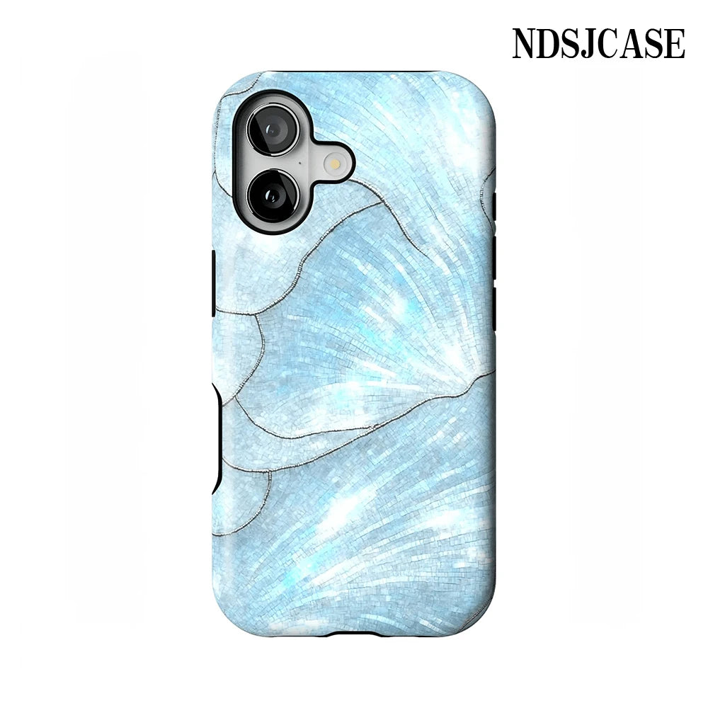 Phone Case for iPhone 17 16 15 14 13 12 11 X XS XR XSMAX 7 8 Air Pro Max Plus Luxury Double-layer Back Cover Icy Bloom