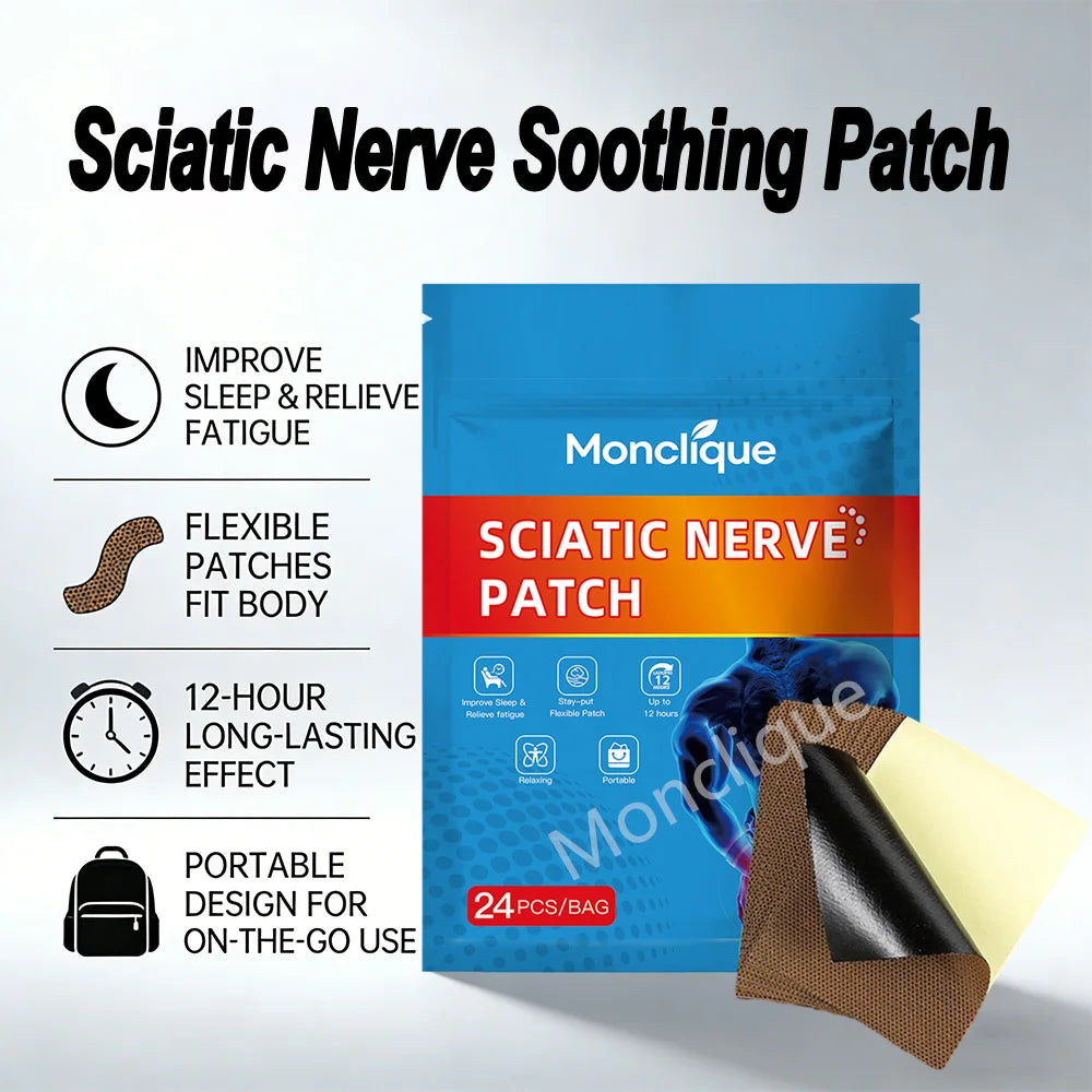 24/48PCS Sciatic Nerve Massage Patch Piriformis Hip Bandage Soothe Meridians Relax Muscle Promotes Blood Circulation Massage Mat