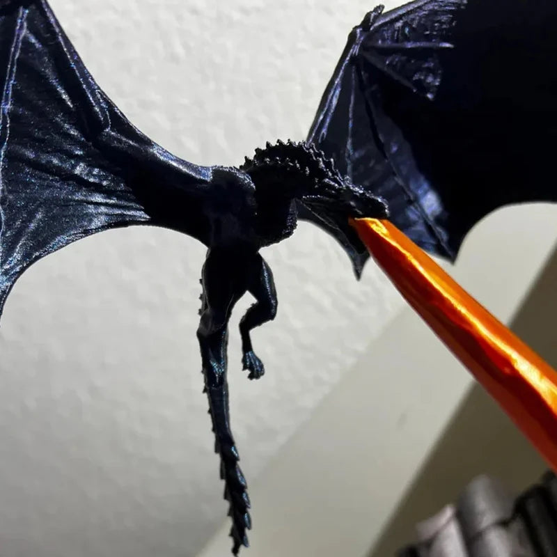 Fire Breathing Dragon Bookshelf Nook Light 3d Printed Flying Dragon Shelf Decor Lover Gift For Halloween Indoor Table Display
